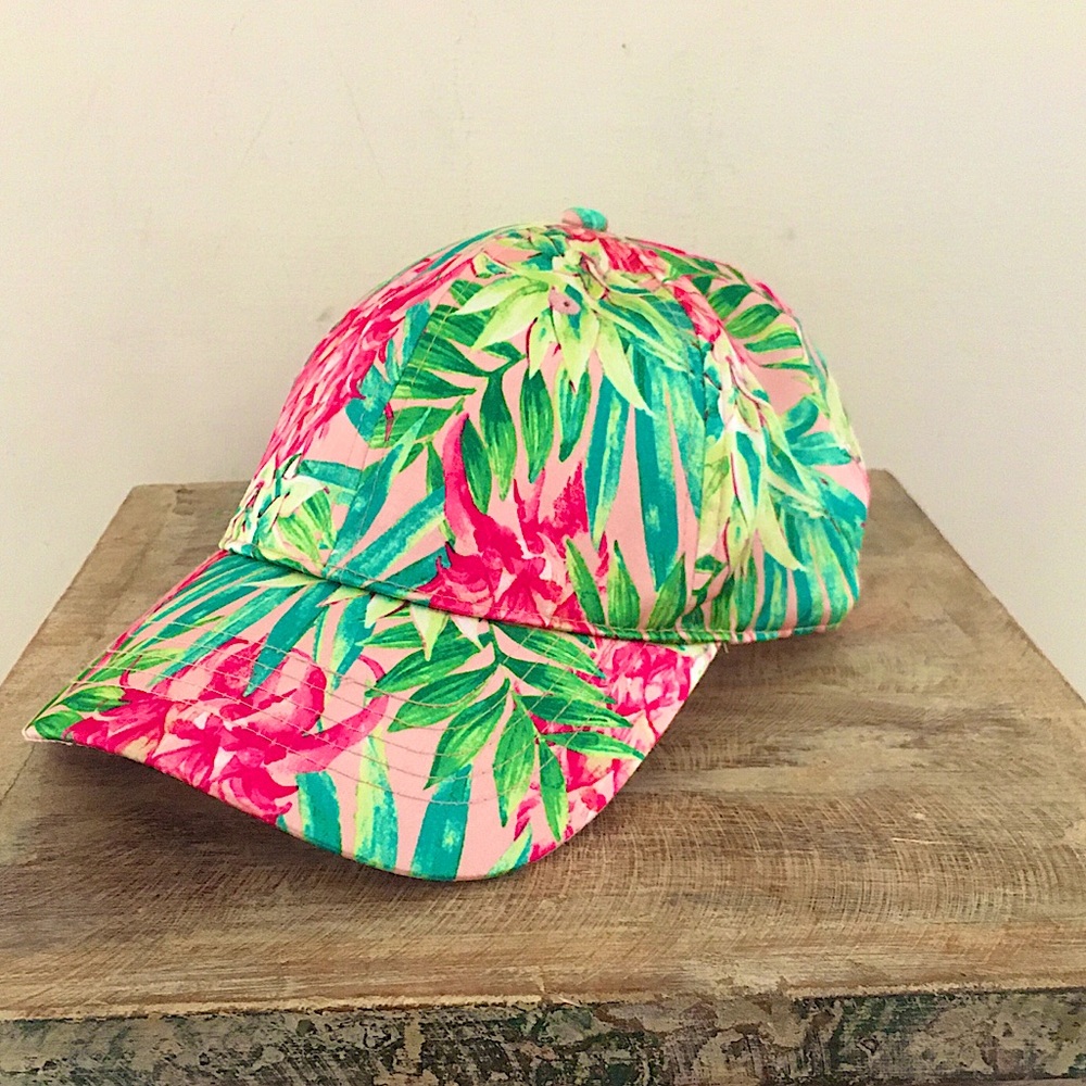 Pink Floral/Pineapple Baseball cap